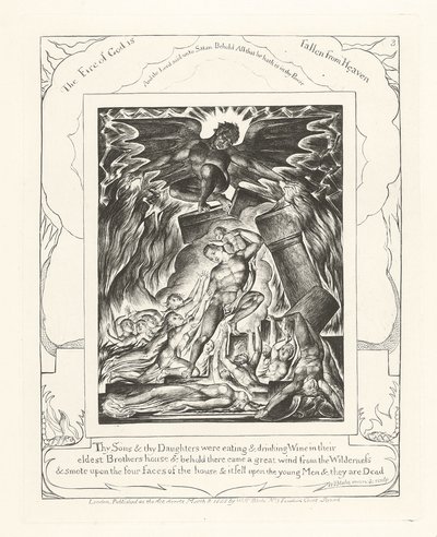Thy Sons and thy Daughters were eating and drinking Wine, 1825 by William Blake